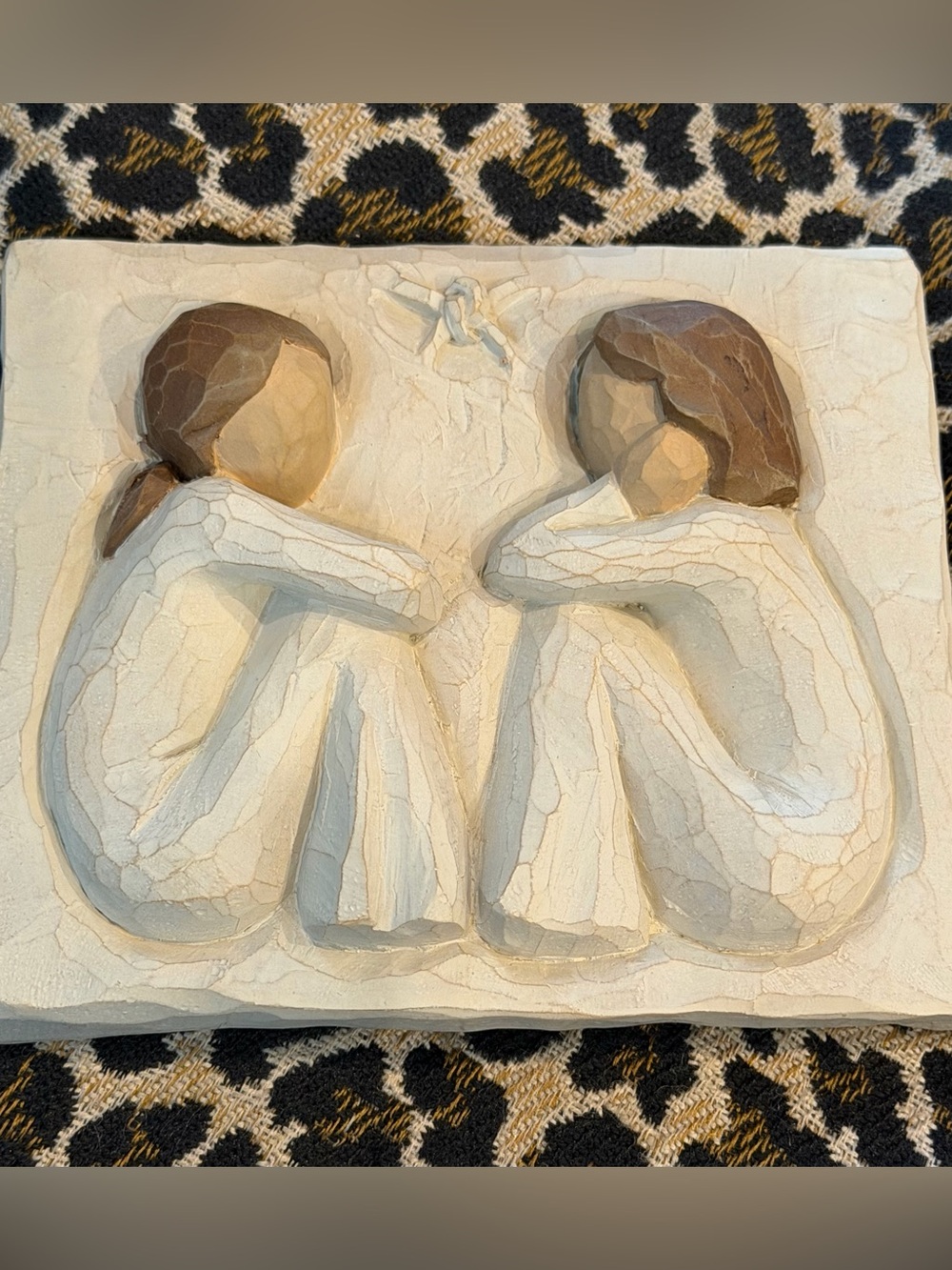 Willow Tree Cream and Brown Two Figures Friendship Plaque